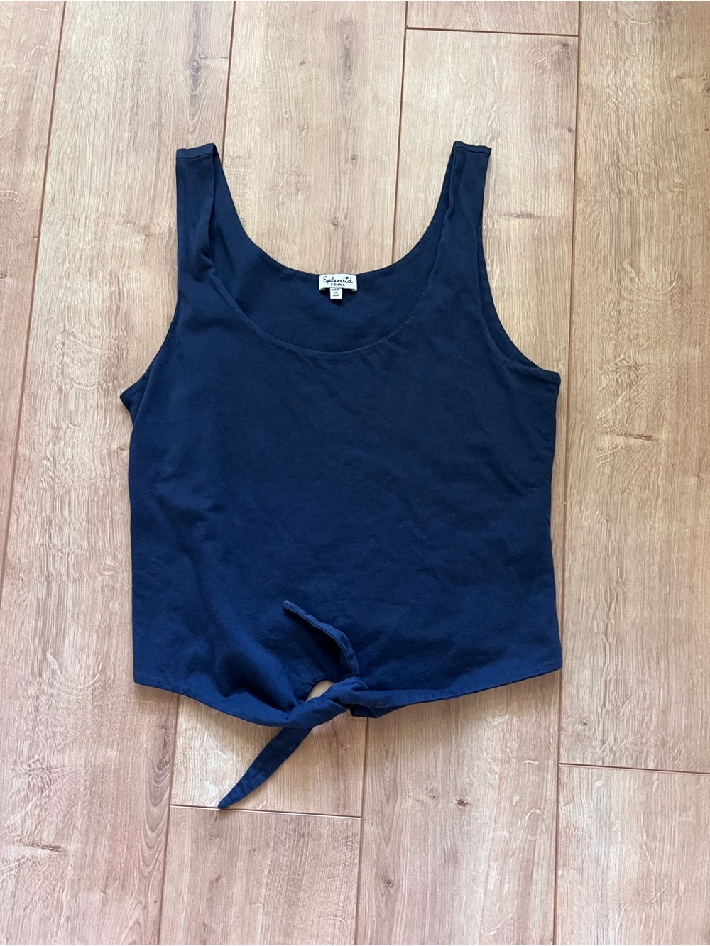 Splendid Tie-Front Jersey Crop Tank
